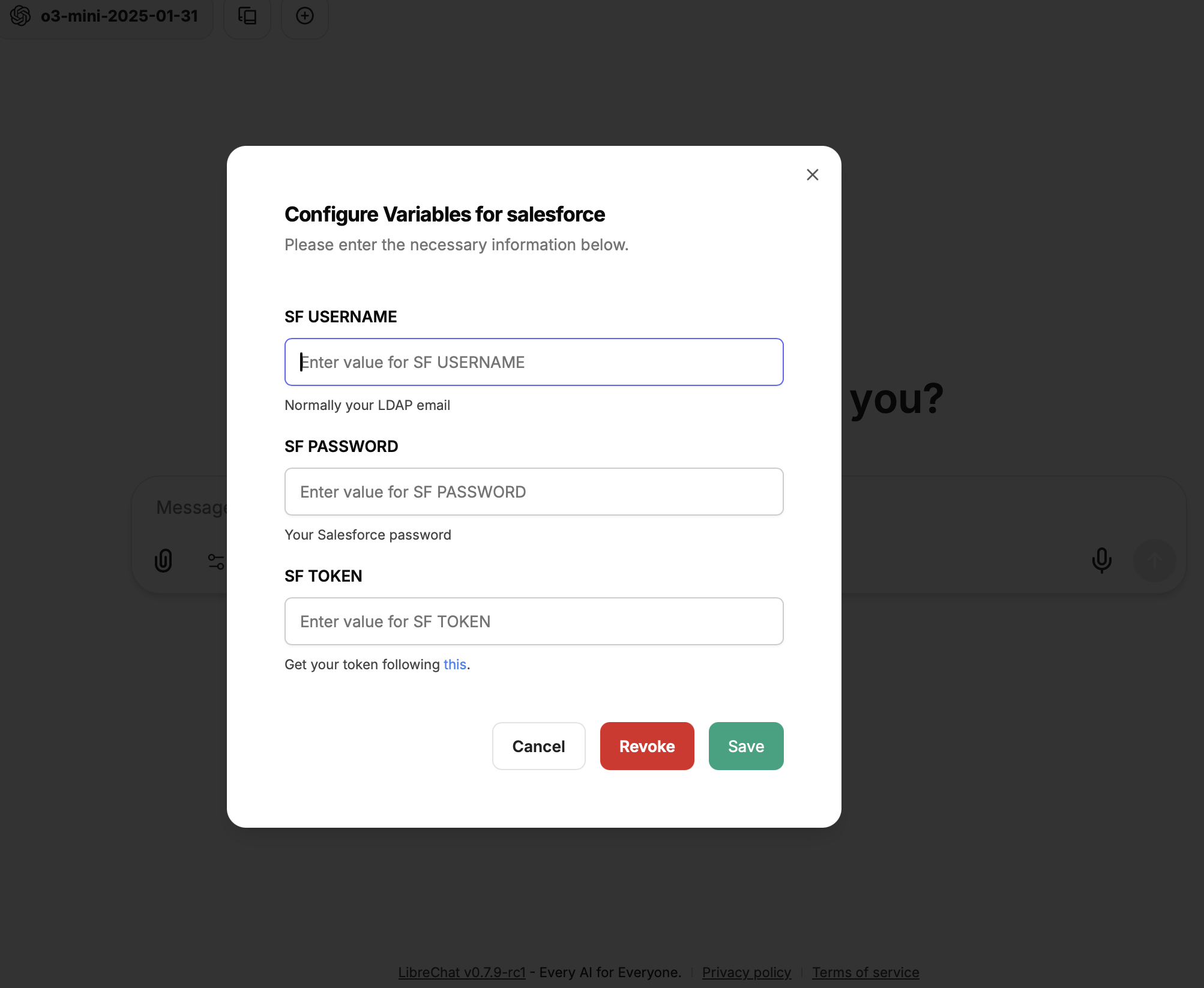 LibreChat UI